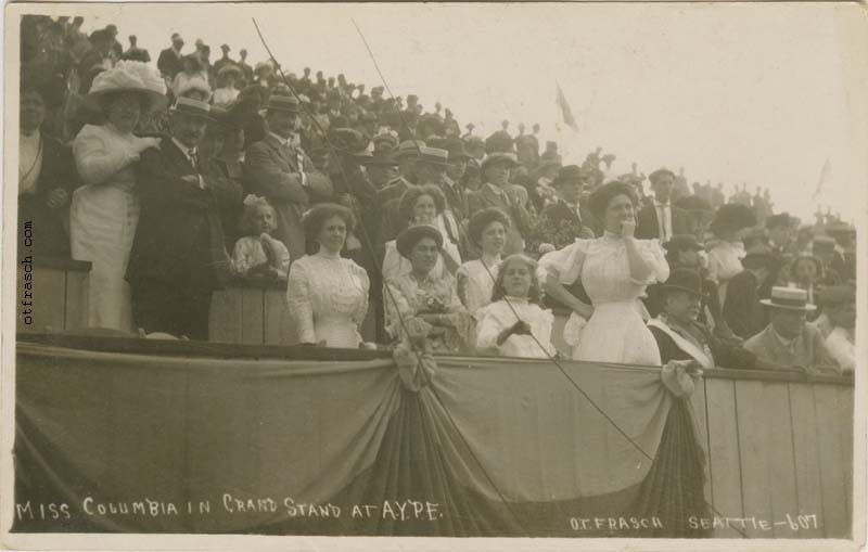 Image 607 - Miss Columbia in Grand Stand at A.Y.P.E.