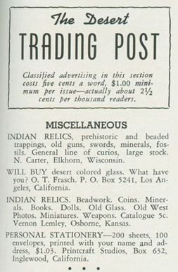 Desert Magazine Ad, February 1941