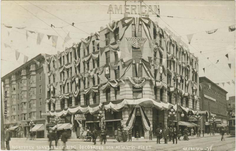 Image 39 - Northern Bank & Trust Bldg. Decorated for Atlantic Fleet