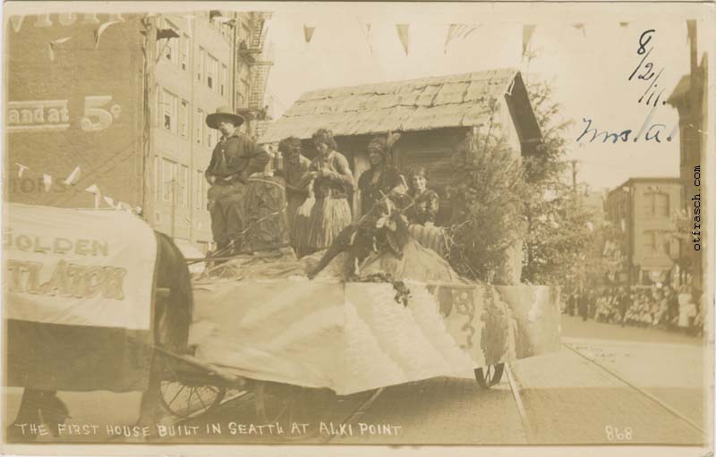 Image 868 - The First House Built in Seattl at Alki Point