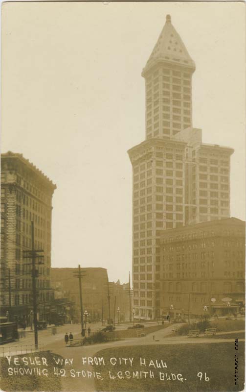 Image 96 - Yesler Way from City Hall Showing 42 Storie L.C. Smith Bldg.