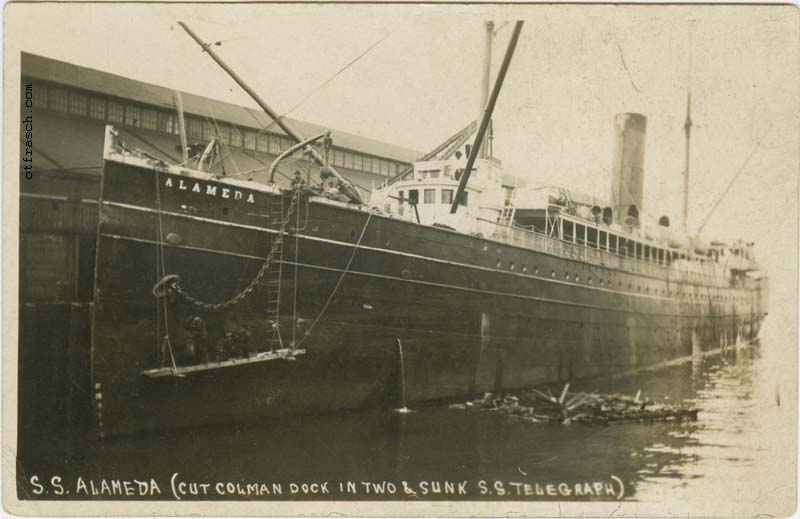 Unnumbered Image - S.S. Alameda (Cut Colman Dock in Two & Sunk S.S. Telegraph)